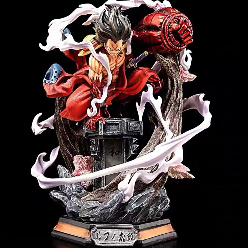 

27cm One Piece Anime Figure Luffy Nika Action Figure Gear 5 Glowing Figurine Standing Model Toy Replaceable Head Room Ornament