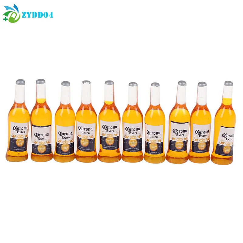 ● 10Pcs 1/6 인형 집 미니어처 수지 병 미니 시뮬레이션 와인 병 모델 인형..