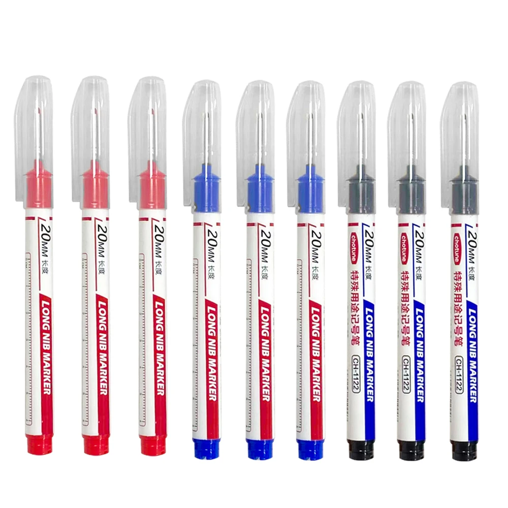 20mm Deep Hole Long Nib Head Markers for Metal Perforating Waterproof Bathroom Woodworking Decoration Multi Purpose permanent marker pen,permanent marker,permanent markers,paint marker pen,markers pen,long nib markers