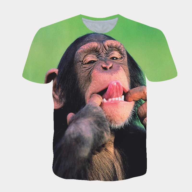 

Funny Animal Chimpanzees Graphic T Shirts Fashion Design T Shirt For Men Casual Streetwear Tee Ropa Hombre Oversized O-Neck Tops