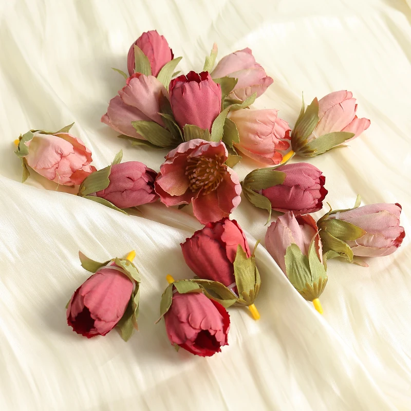 20 Fiori Finti In Seta Assortiti - Teste Di Fiori Artificiali Per Fai Da Te E Decorazioni - 5