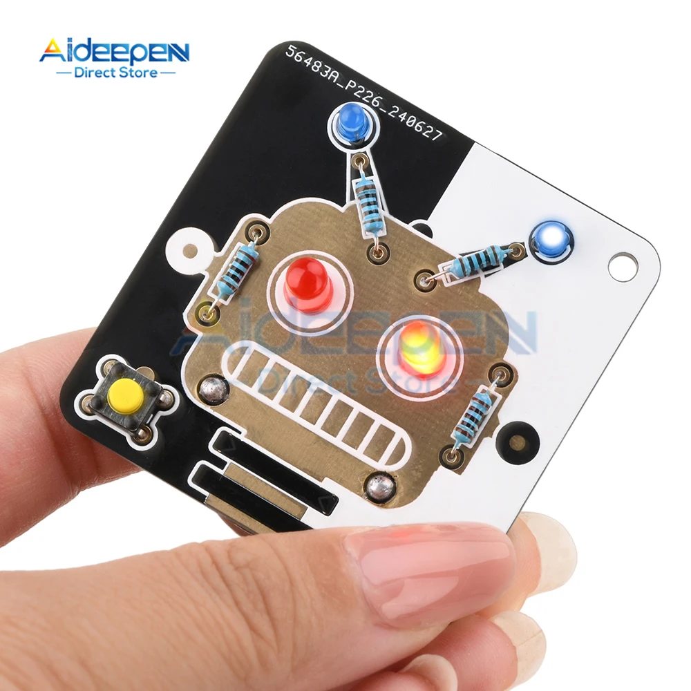 Kit elettronico fai-da-te Robot LED Componenti kit di saldatura fai-da-te Progetto di apprendimento elettronico fai-da-te (senza batteria) - immagine 3