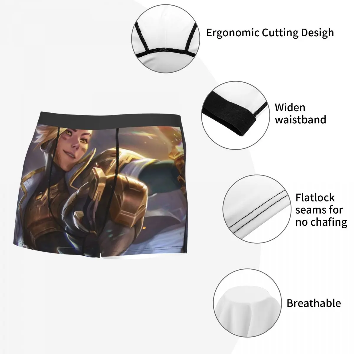 PsyOps Ezreal Prestige Man's Boxer Briefs Underwear League of Legends Game Highly Breathable Top Quality Sexy Shorts Gift Idea 5