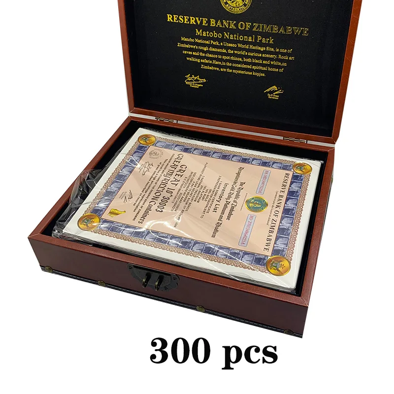 300pcs/box Reserve Bank Of Zimbabwe Banknotes Great 10 ^ 30003 Great Myrillion Containers