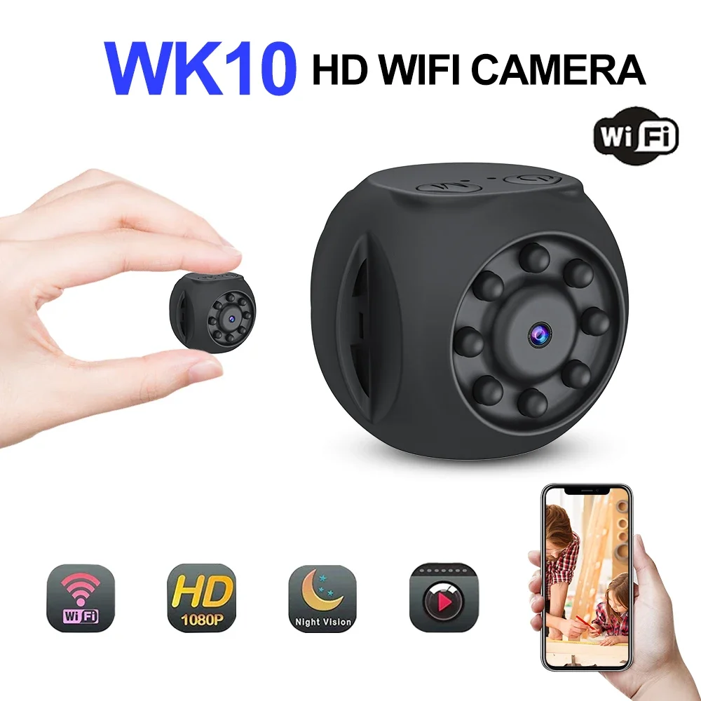 

WK10 Mini Wifi Camera HD Micro Voice Comrecorders Cam Infrared Night Vision Recording DV Camcorder 1080P IPC micro camera