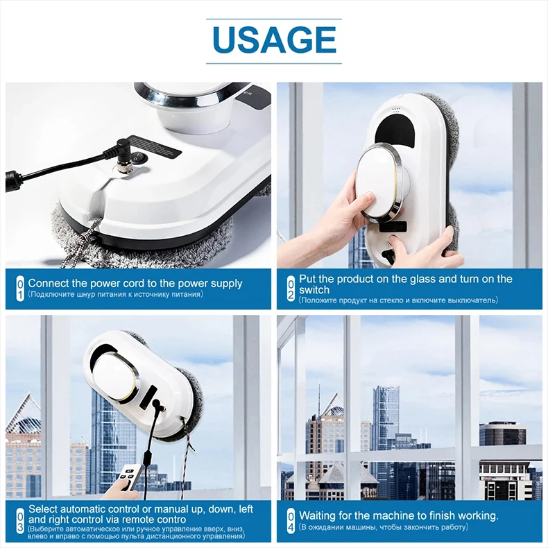 W11 Window Cleaning Machine Intelligent Window Cleaning Robot Automatic Electric Remote Control Glass Cleaning Robot 5