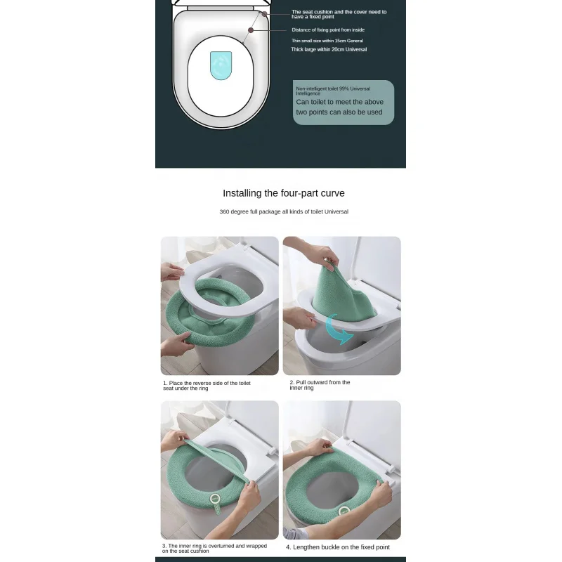 for Winter Toilet Seat pad Home Toilet Mat Four Seasons Universal Potty Cushion Washer soft Toilet cape case Seat warmer Cover 5