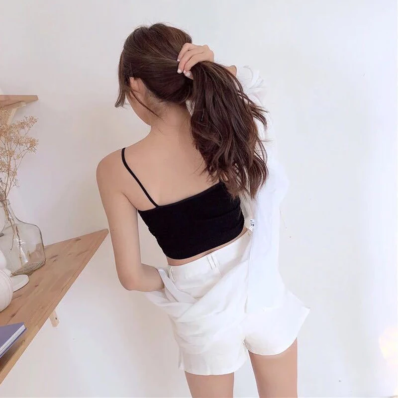 Description Picture 3 of itemSolid Color Sexy Tank Crop Tops Women Summer Basic Crop Top Streetwear Sleeveless Camis Cool Girls Cropped Tee Camisole Femme