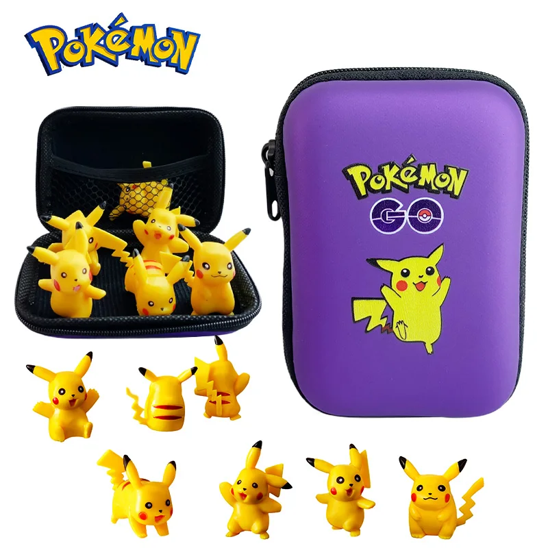 Pokemon Figures Toy Set Con 3-6Cm Bulk Anime Mini Doll Lot Pikachu Figurine Piccola Tasca Monster Box Case Regalo Di Compleanno Per Bambini