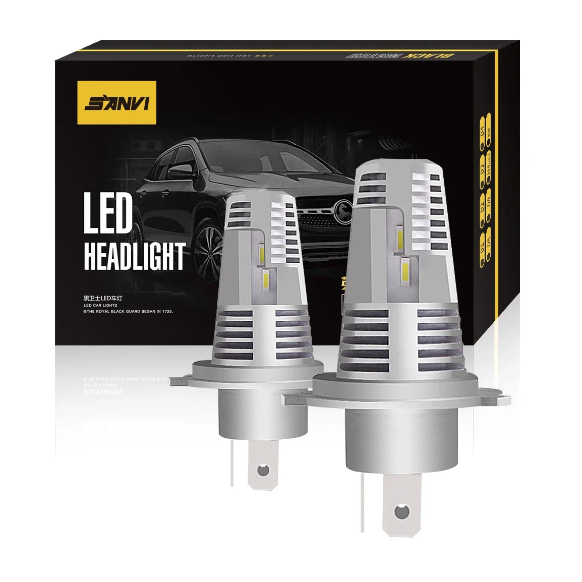 2 Pcs Super Bright H4 LED Headlight Bulbs 12V 5500K 46000LM Bulb Replace Halogen Bulbs LED Fit H1 H4 H7 H11 9005 9006 9012