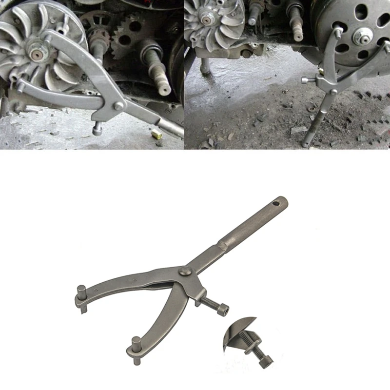 

Зажим маховика Для Мотоцикла Из Нержавеющей Стали Y-образный регулируемый гаечный ключ для скутера ручной инструмент для ремонта шин скутера