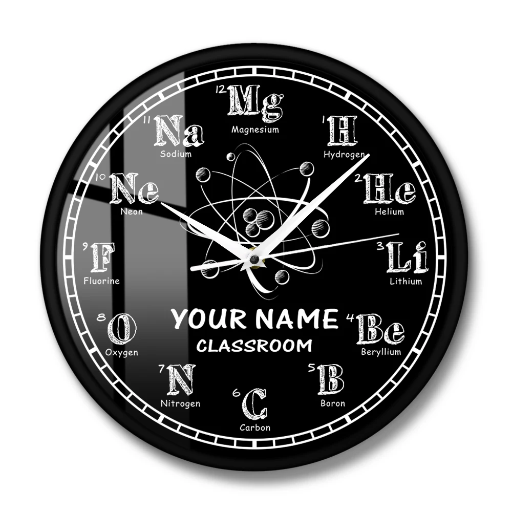 Chemical Symbols Wall Clock Periodic Table Chalkboard Chemistry Teacher’s Wall Clock Modern Wall Clock Classroom Wall Art Decor 4