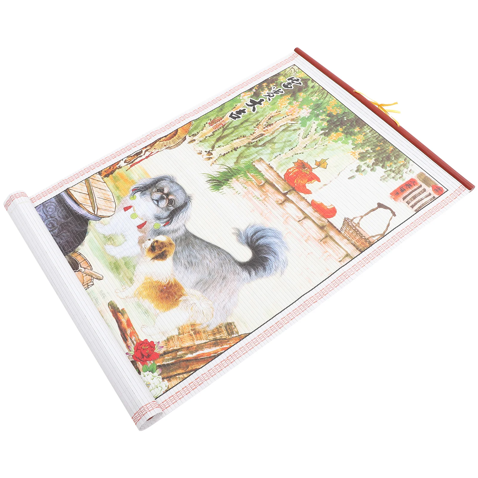 2024 Chinese Wall Scroll Calendars Year The Dragon Calendar Lunar Yearly Imitation Rattan Scroll Calendar Spring Festival