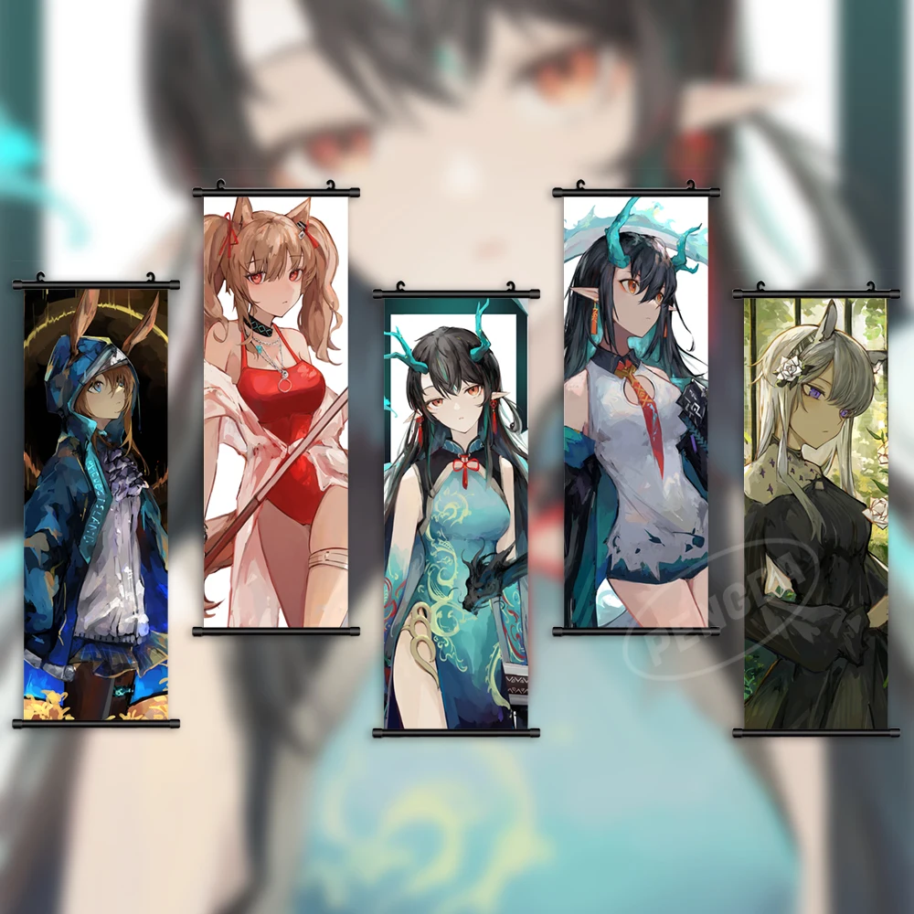 

Home Decoration Arknights Wall Art Game Painting Hoshiguma Hanging Scrolls Amiya Canvas Irene Print Angelina Picture Dusk Poster