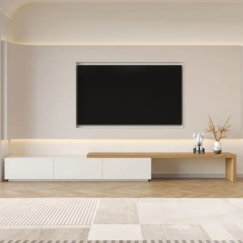 

Design Extend Tv Stand Wood White Shelf Minimalistic Tv Table Sideboards European Mobile Tv Soggiorno Furniture Living Room