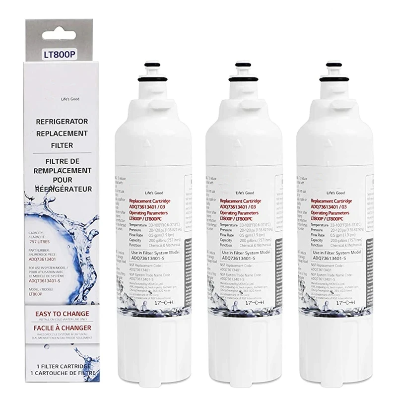3 Pack Refrigerator Water Filter ADQ73613401 Replacement for LG