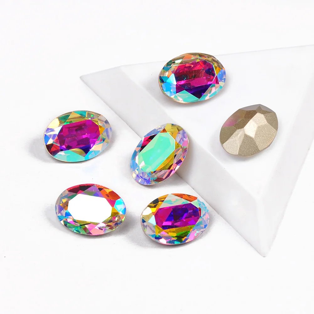 

CTPA3bI Multicolor Sew On Rhinestones With Gold /Silver Setting Charming Glass Stones DIY Crafts Garment Gym Suit Decoration