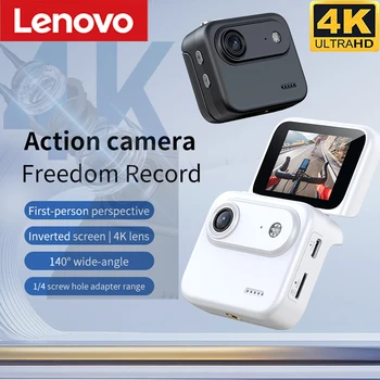Videocamera Sportiva Mini Lenovo 4K, Registrazione Ultra Nitida, Registratore VLOG con Schermo Ribaltabile e Anti-Shake 143 °   Nuova Fotocamera per Ciclismo con Obiettivo Grandangolare