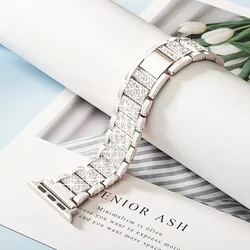 Luxury Diamond Bling Metal Bracelet Strap for 42-44-45-49-S10 46mm (Starlight 06)