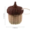 Acorn Shape Mini Rattan Woven Basket Kids Crossbody Bag Storage Baskets Handbag Shoulder Bag Purse Mini Cross Body Bag Home 5