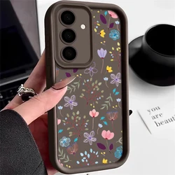 Floral Print TPU Phone Case with Enhanced Protection - Galaxy A17 (Cold Coffee)