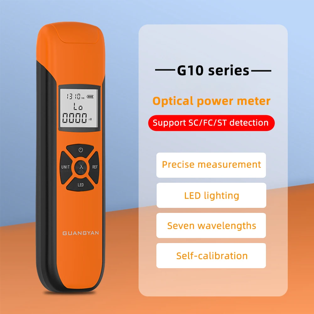 Optical Power Meter G10 Rechargeable Battery FTTH Fiber OPM FC/SC/ST With Flash Light optical power meter