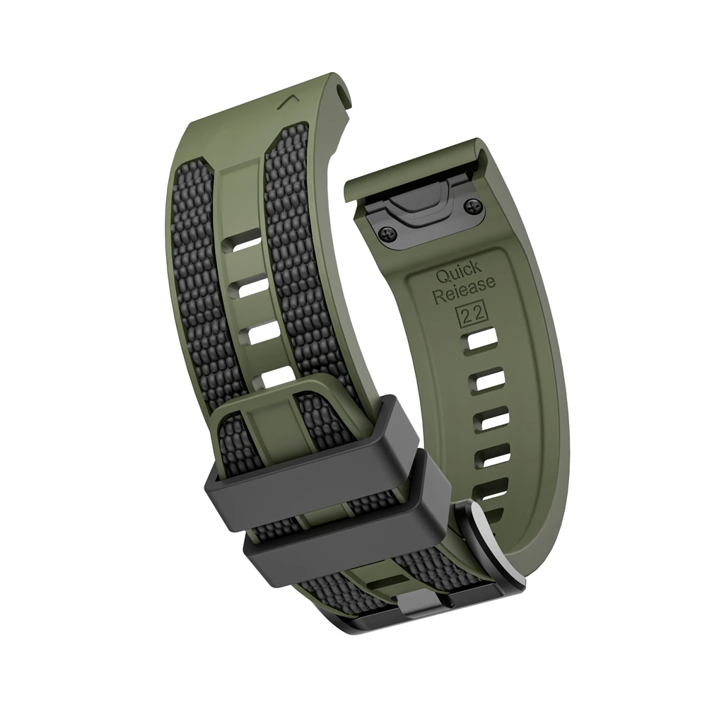Dual-Tone Silicone Watch Strap with QuickFit Clasp - 22mm/26mm