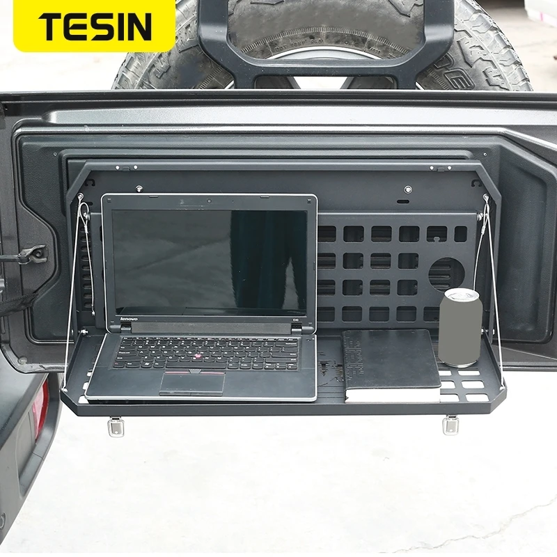 TESIN Double Layer Tailgate Table Rear Door Foldable Rack Storage Shelf for Jeep Wrangler JK/JL 2007- Car Accessories