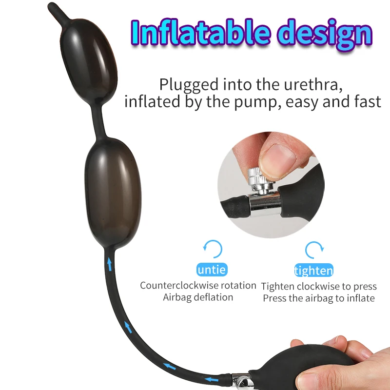 Double ball Inflatable Urethra Catheter Dilator Expandable Horse Eye Stick Silicone Penis Plug Sex Toys For Men Gay Masturbator urethral dilator silicone urethral dilator