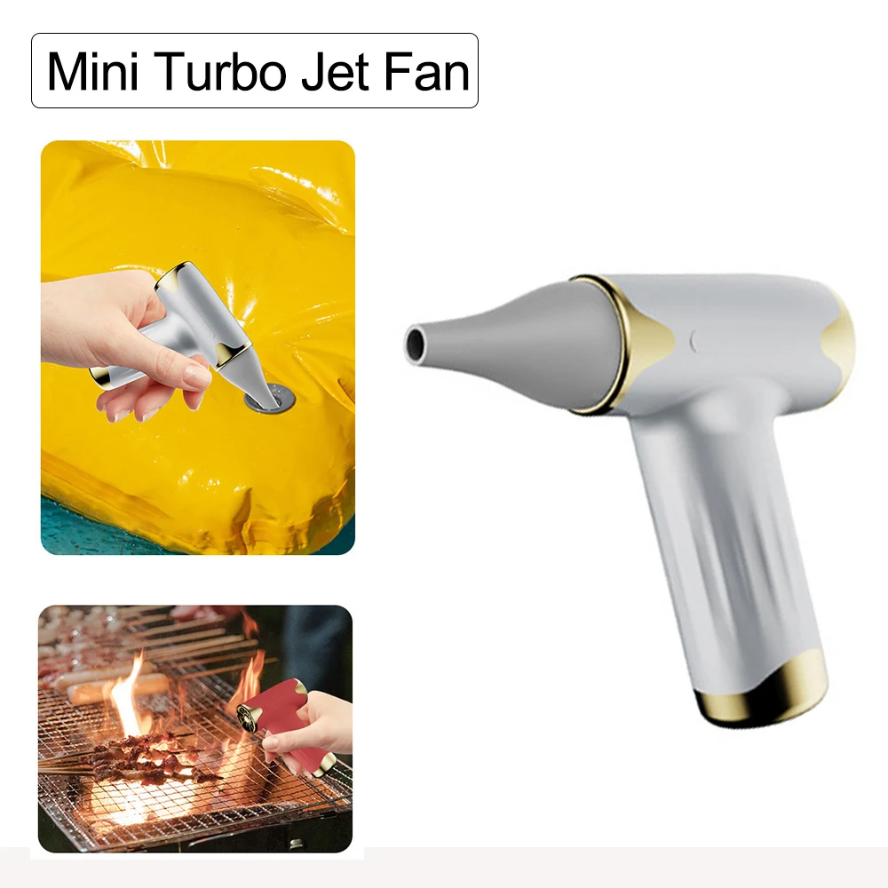 Powerful Turbo Violent Jet Fan Electric Mini Compressed Air Duster Cordless Blower 83000RPM for Keyboard Cleaner Camping BBQ
