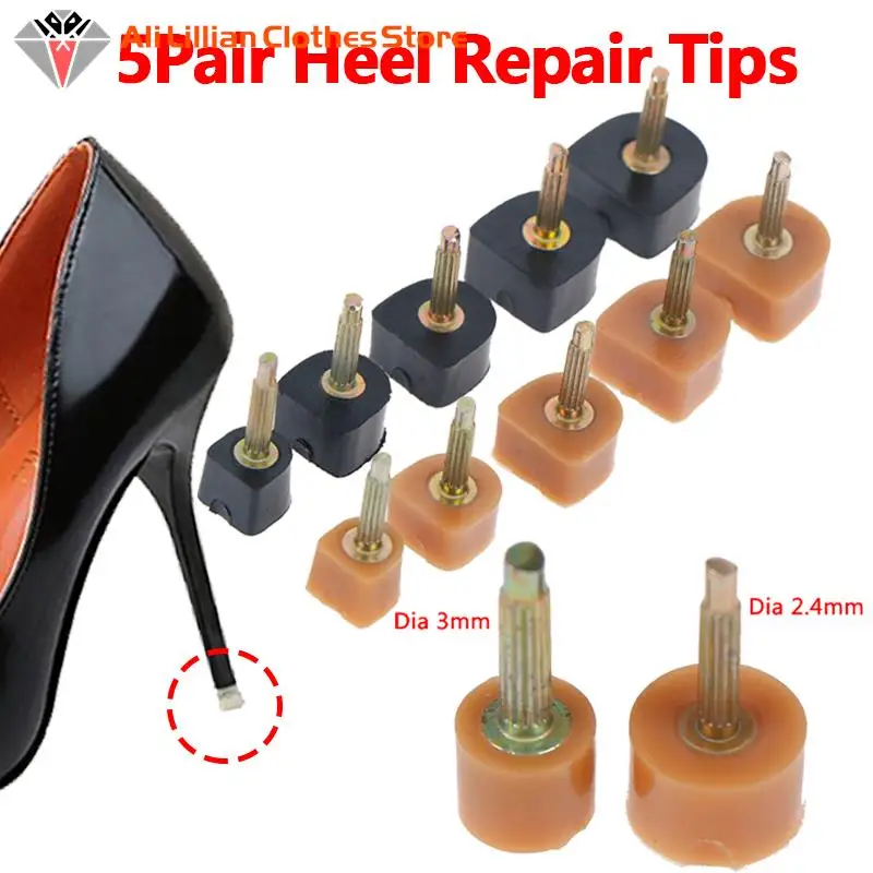 5Pairs Heel Repair Tips Pins Shoes Repair Heel Stoppers Protect Dowel 5pairs-heel-repair-tips-pins-shoes-repair-heel-stoppers-protect-dowel