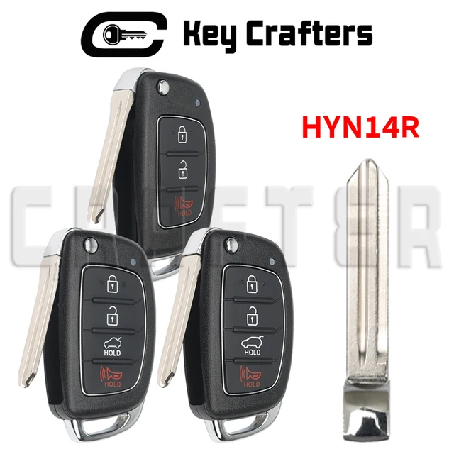 กุญแจรีโมทรถยนต์แบบพับได้ รุ่น Key Crafter SY5AERGE04 95430-R1100 433.92 FSK 4A ชิป PCF7939MA สำหรับรถยนต์ฮุนได HB20 ปี 2019-2022 ใบมีด HYN14R 3