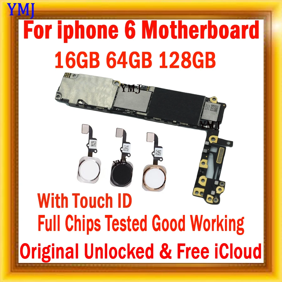 Scheda Madre Con O No Touch Id Per Iphone 6, Scheda Logica Originale, Impronta Digitale, Ios, 4G Lte, 16Gb, 64Gb, 128Gb, 4.7"