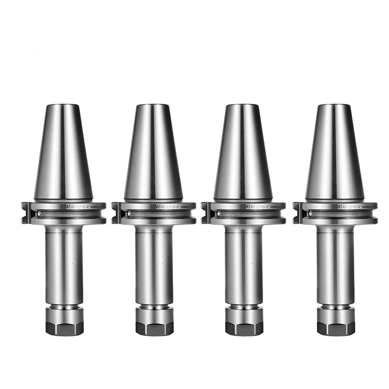 

4Pcs CAT40 Tool Holder ER16 Collet Chuck Set Length 4 Inch/100Mm Chuck Tool Holder Set Mill Holder For CNC Engraving Machine Mil