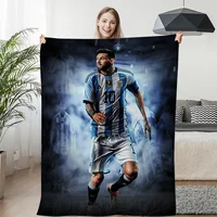 Winter Blanket Sofa Messi Digital Print King Size Warm Knee Bed Fleece Camping Custom Fluffy Soft Blankets Microfiber Bedding 2