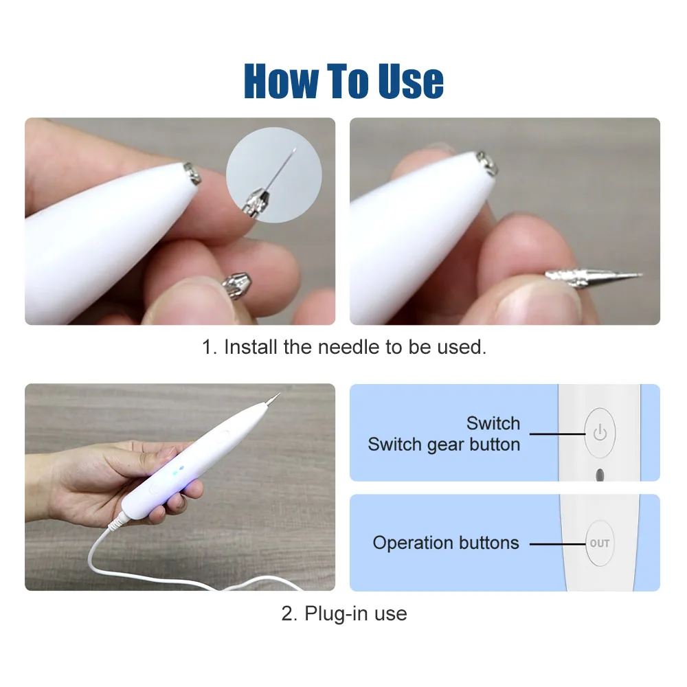 Plasma Pen Freckle Wart Mole Tattoo Skin Tag Black Point Dots Vacuum Spot Remover Machine Skin Care