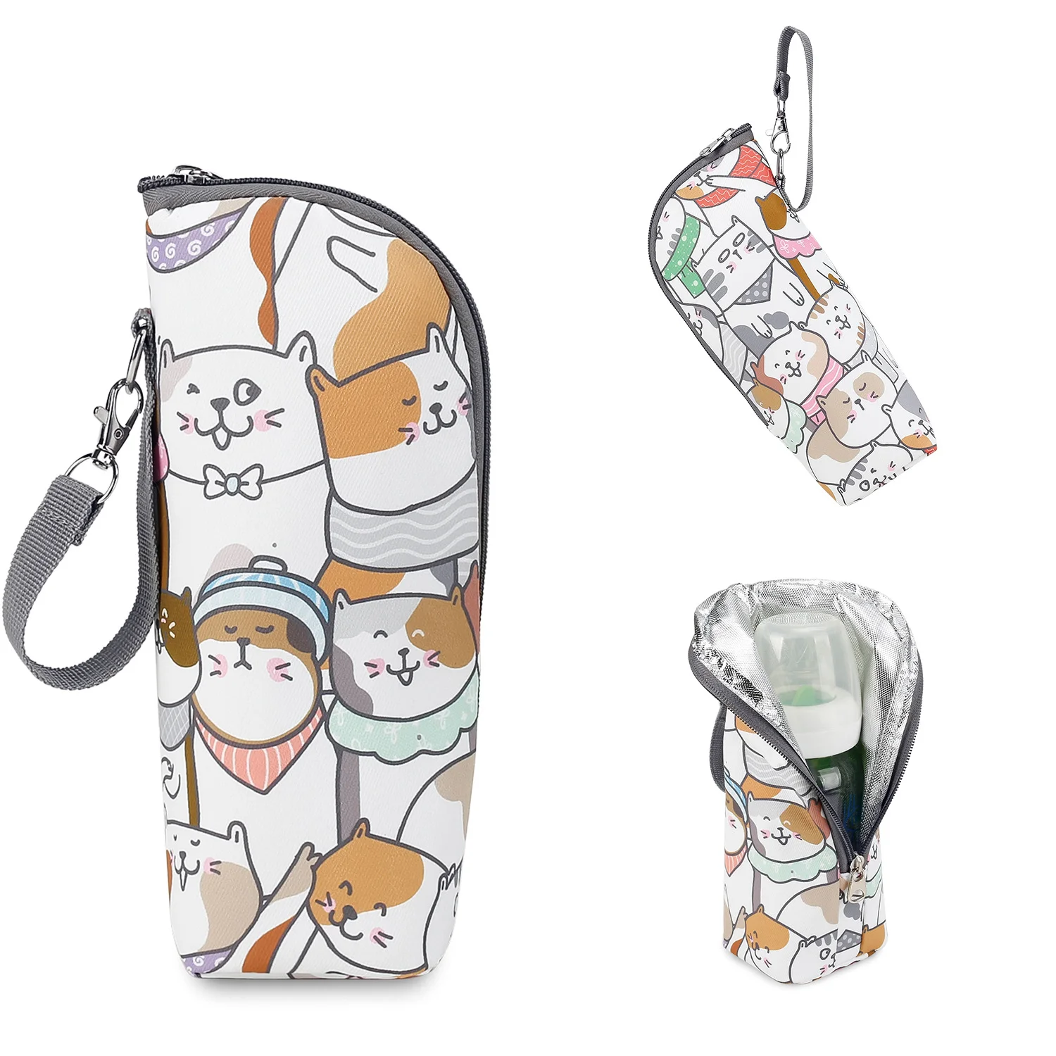 Outdoor Baby Milk Water Bottle Warmer Bag Infant Feeding Bottle Protective Cover Insulation Portable Stroller Hanging Warmer bag 3