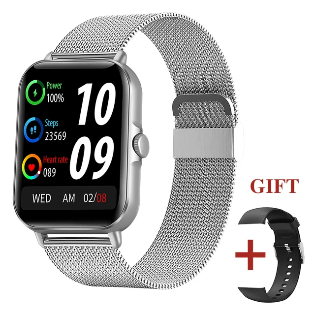 LIGE New Bluetooth Answer Call Smart Watch Men Full Touch Dial Call Fitness Tracker IP67 Waterproof smartwatch For Men Women+box Silver