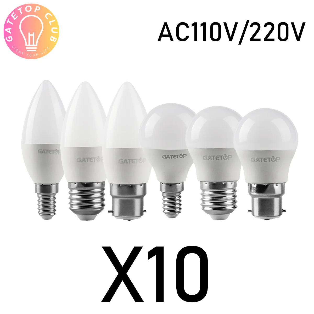 10PCS Energy-efficient LED bulbs G45 C37 E14 E27 3W-7W AC230V AC110V 3000K/4000K/6000K Led Golf Bulb Lamp For Home Decoration