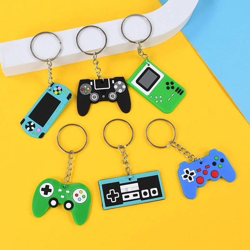 12Pcs Video Game Controller Keychain Kids Toy Gift Boys Birthday Party Favors Decor Goodie Pinata Fillers Gamepad PVC Keychains