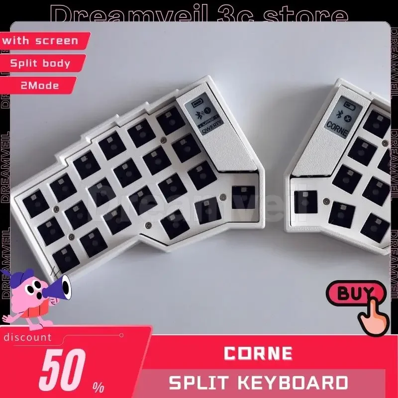 Zestaw klawiatury Corne Split Zestaw klawiatury mechanicznej do gier 2 tryby Bezprzewodowe 42 klawisze z ekranem Zmk Scheme Zestawy klawiatur do gier Niestandardowe - AliExpress 7