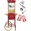 Movie Theater-Style Popcorn Machine Maker with Cart and 10-Ounce Kettle - Red, Vintage-Style Popper on Wheels 2