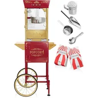 Movie Theater-Style Popcorn Machine Maker with Cart and 10-Ounce Kettle - Red, Vintage-Style Popper on Wheels 2