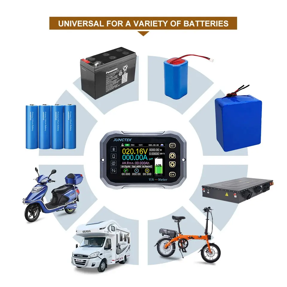 Battery Monitor Bluetooth KG140F DC 0-120V 100A 400A Battery Tester Voltage Current VA Battery Coulomb Meter Capacity Indicator 4
