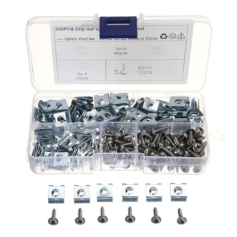 Metal screw with clip nut 20pcs set