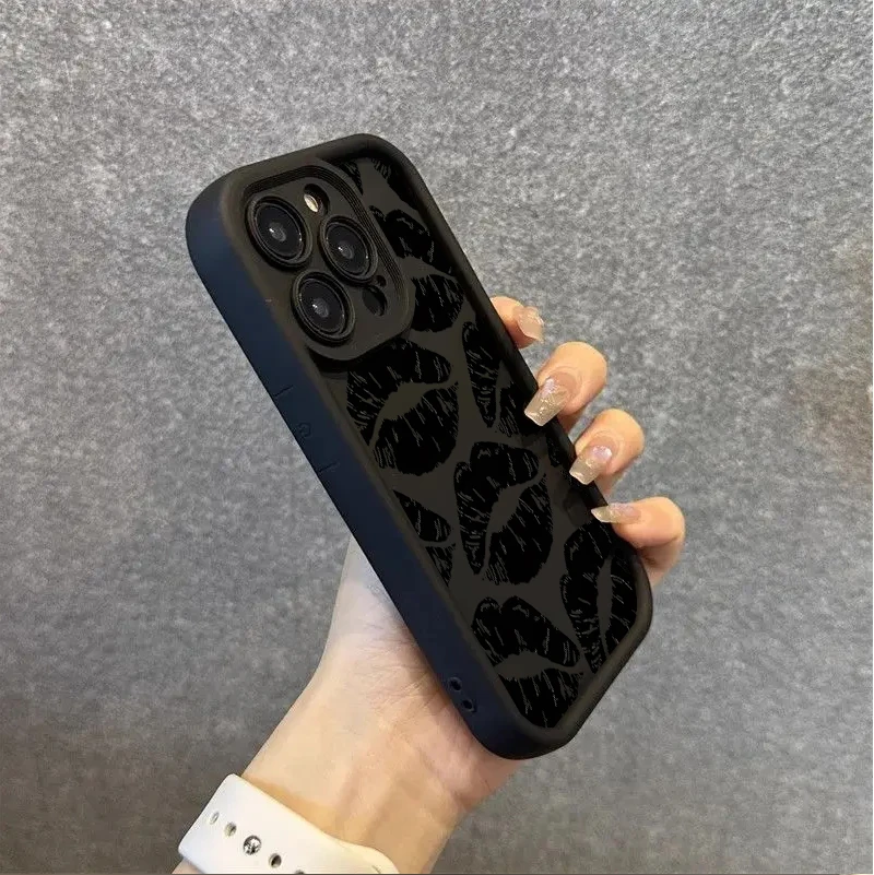 Silicone Soft Phone Case with Sexy Girl Lips Design