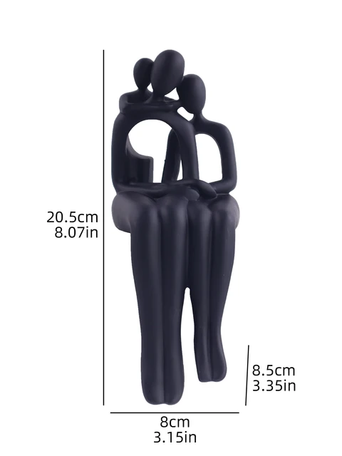 Sculpture de figurine abstraite de style minimaliste, statues abstraites en résine, pièces d'art de décoration d'intérieur pour chambre à coucher, salon et bibliothèque 6