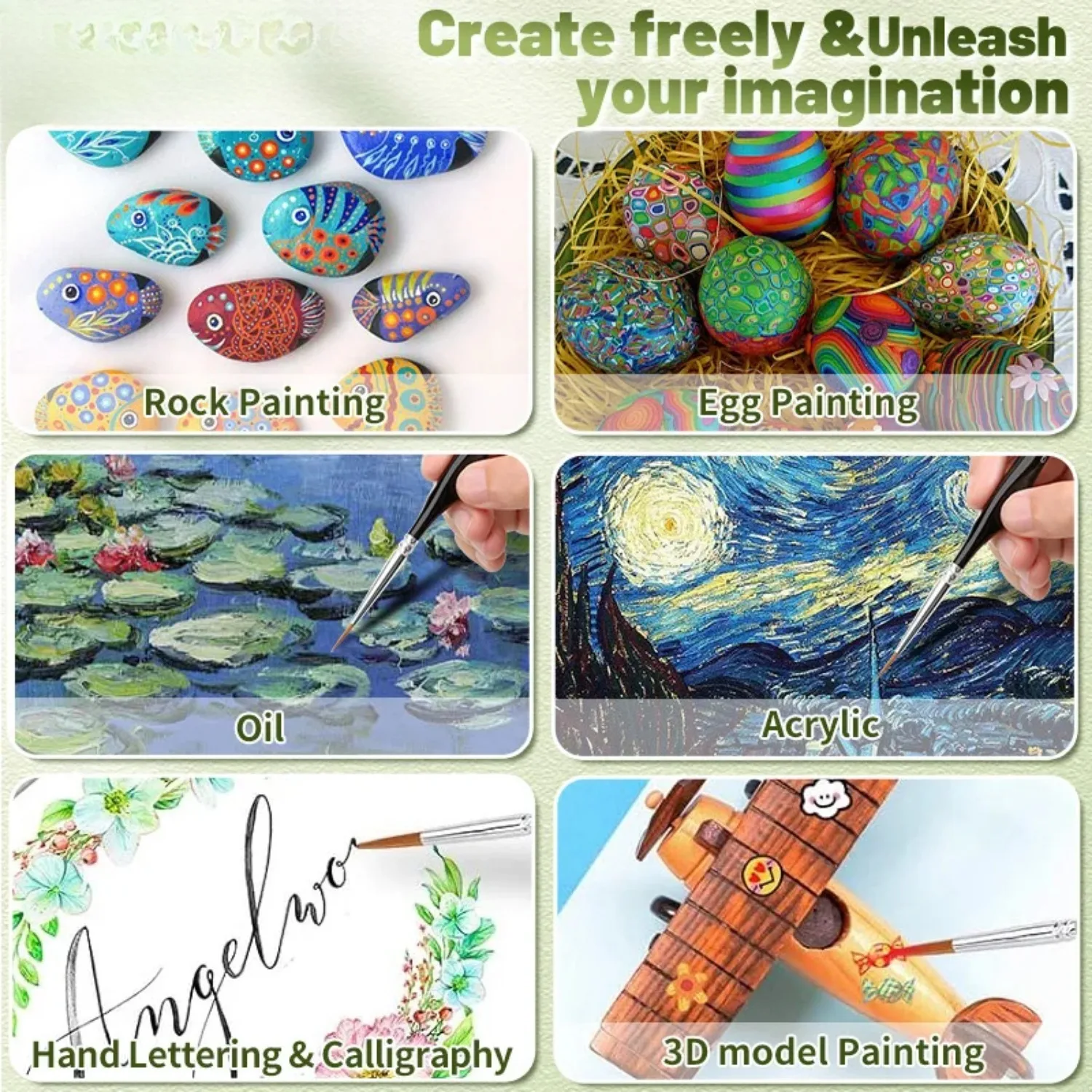 Zestaw pędzli rozłożony na stanowisku pracy