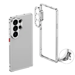 Sleek Aluminum Alloy Cooling Phone Bumper Case - Galaxy S23 Ultra (Silver)