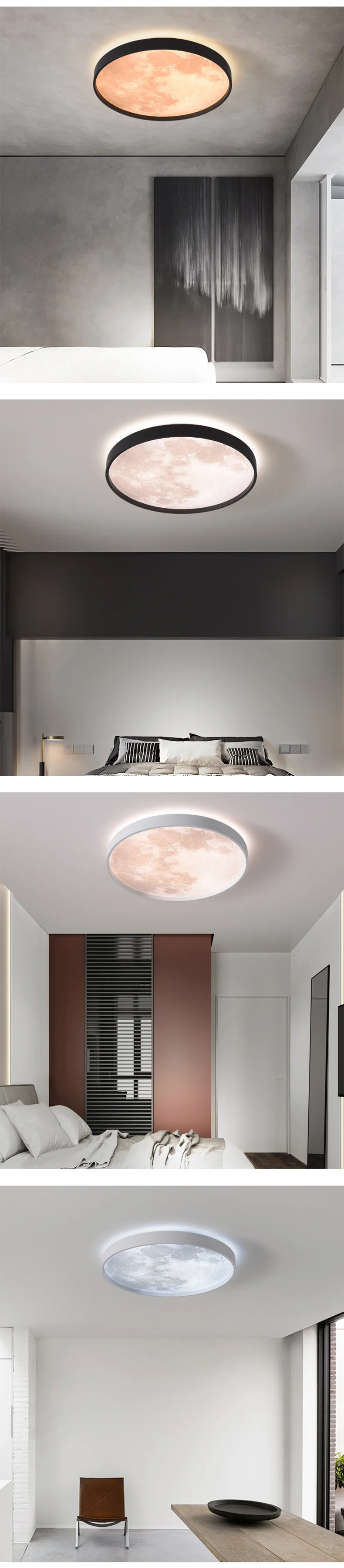 Hot Selling LED Ceiling Chandelier Modern Simple Circular Bread Lamps Creative Moon Ceiling Lamps Aisle Lamp Indoor Home Lights drop ceiling lights